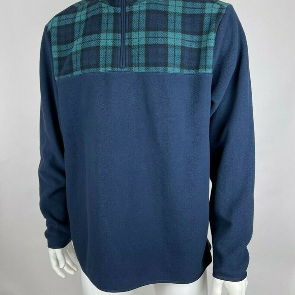 Brooks Brothers 1/2 Zip Fleece Pullover Sweater Long Sleeve Blue Mens XL EUC - Picture 14 of 15